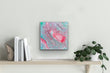 Teal and Pink Cotton Candy Abstract Modern Wall Art Unique Resin Art Home Decor