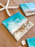 Resin Beach Coasters Unique Handmade Luxury Art Kitchen decor