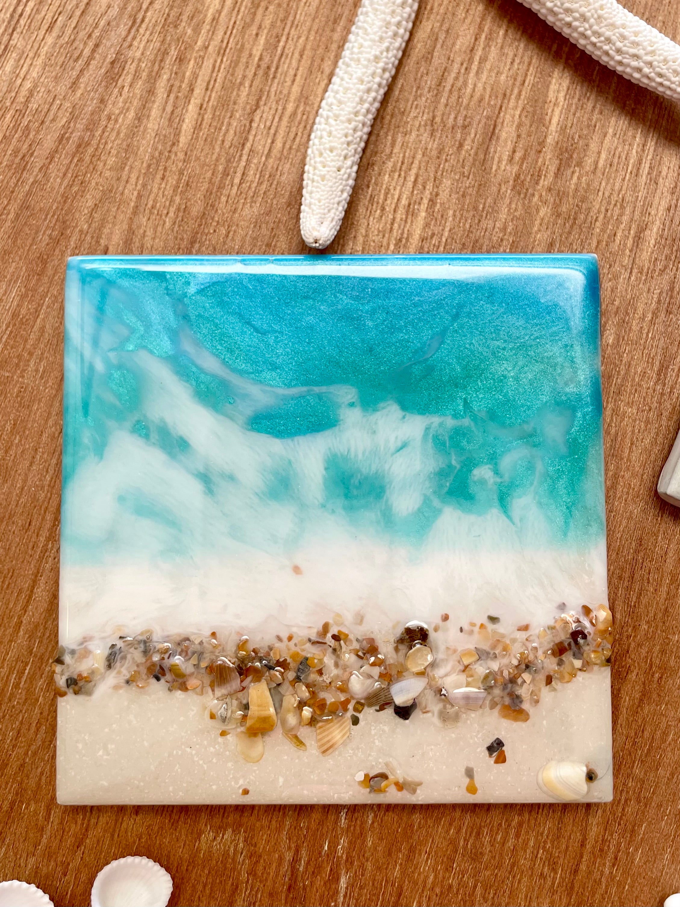 Resin Beach Coasters Unique Handmade Luxury Art Kitchen decor