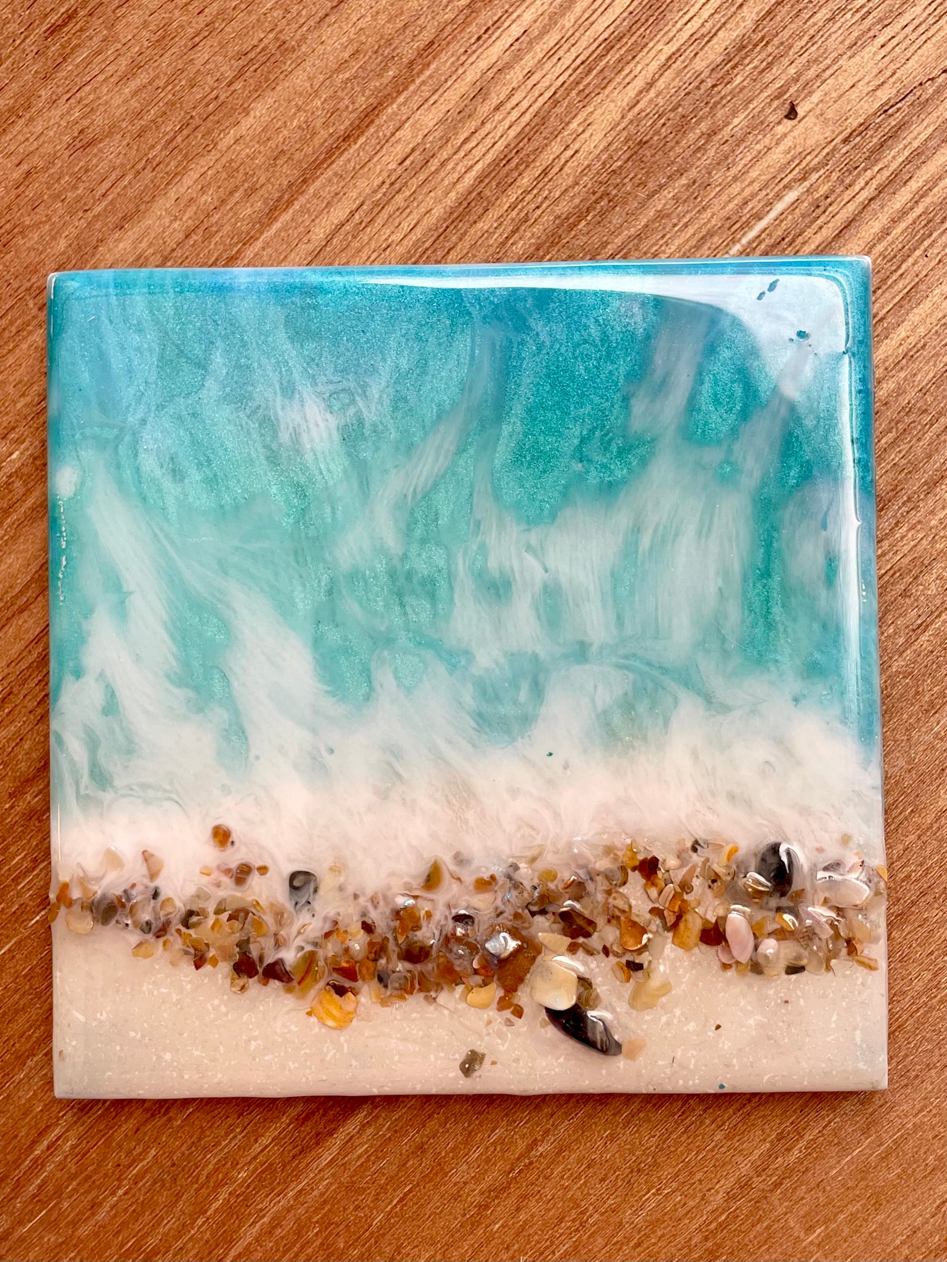 Resin Beach Coasters Unique Handmade Luxury Art Kitchen decor