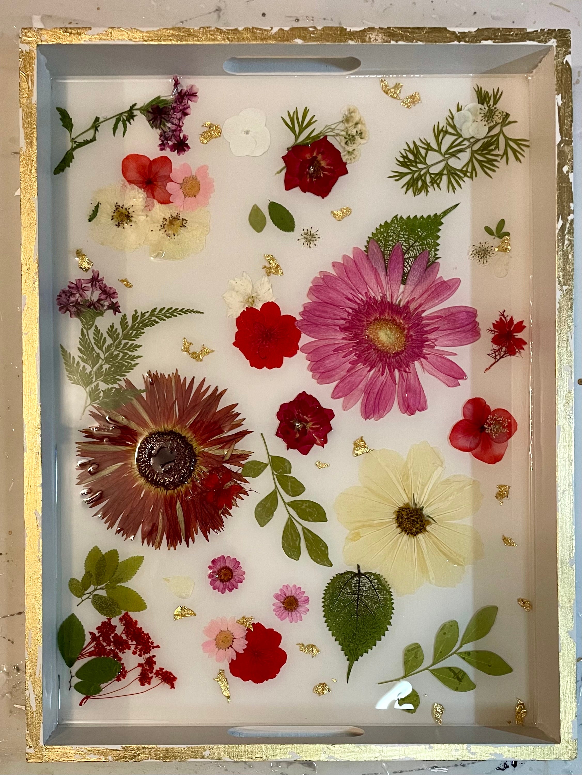 Red Flower Serving Tray