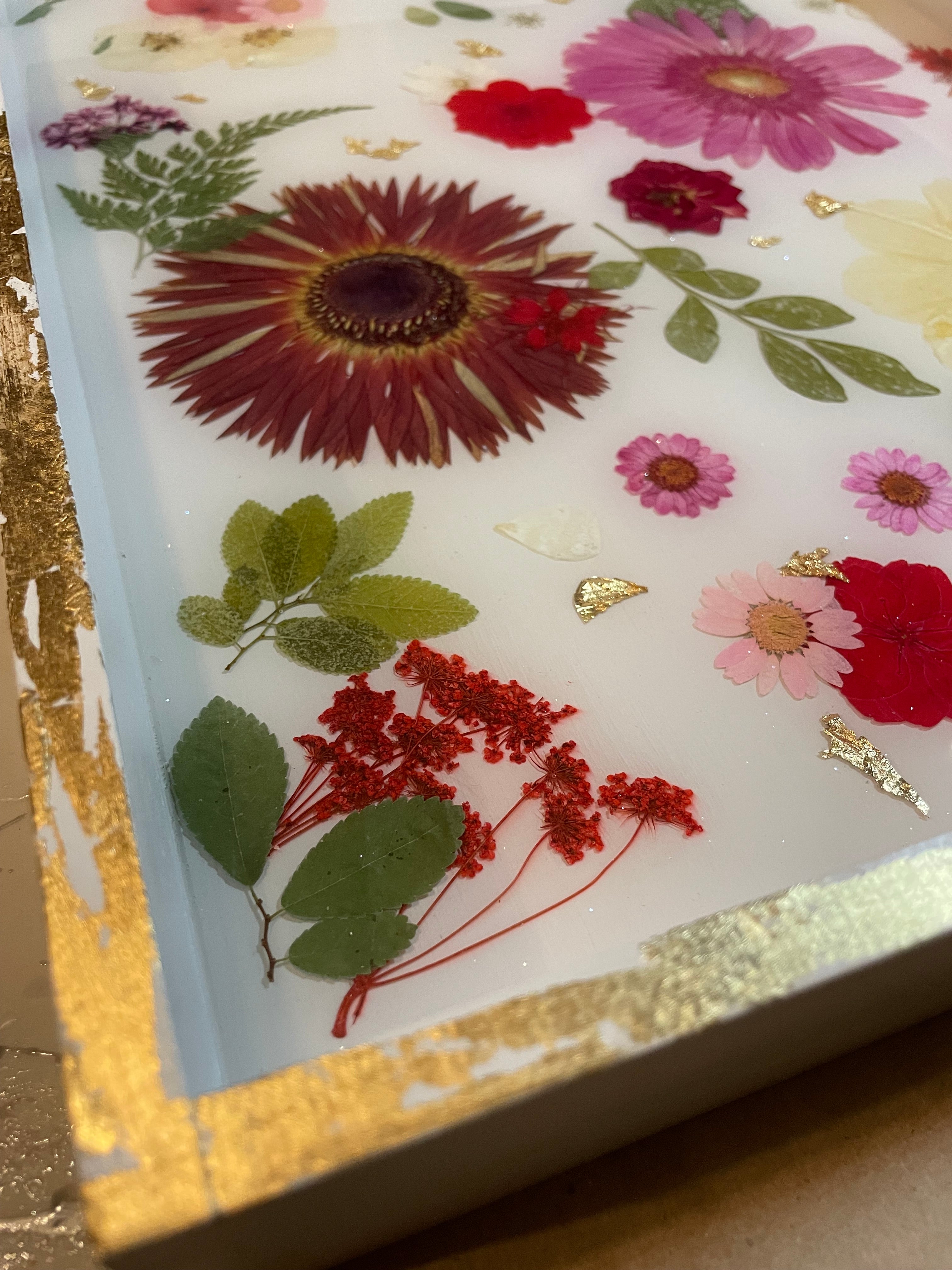 Red Flower Serving Tray