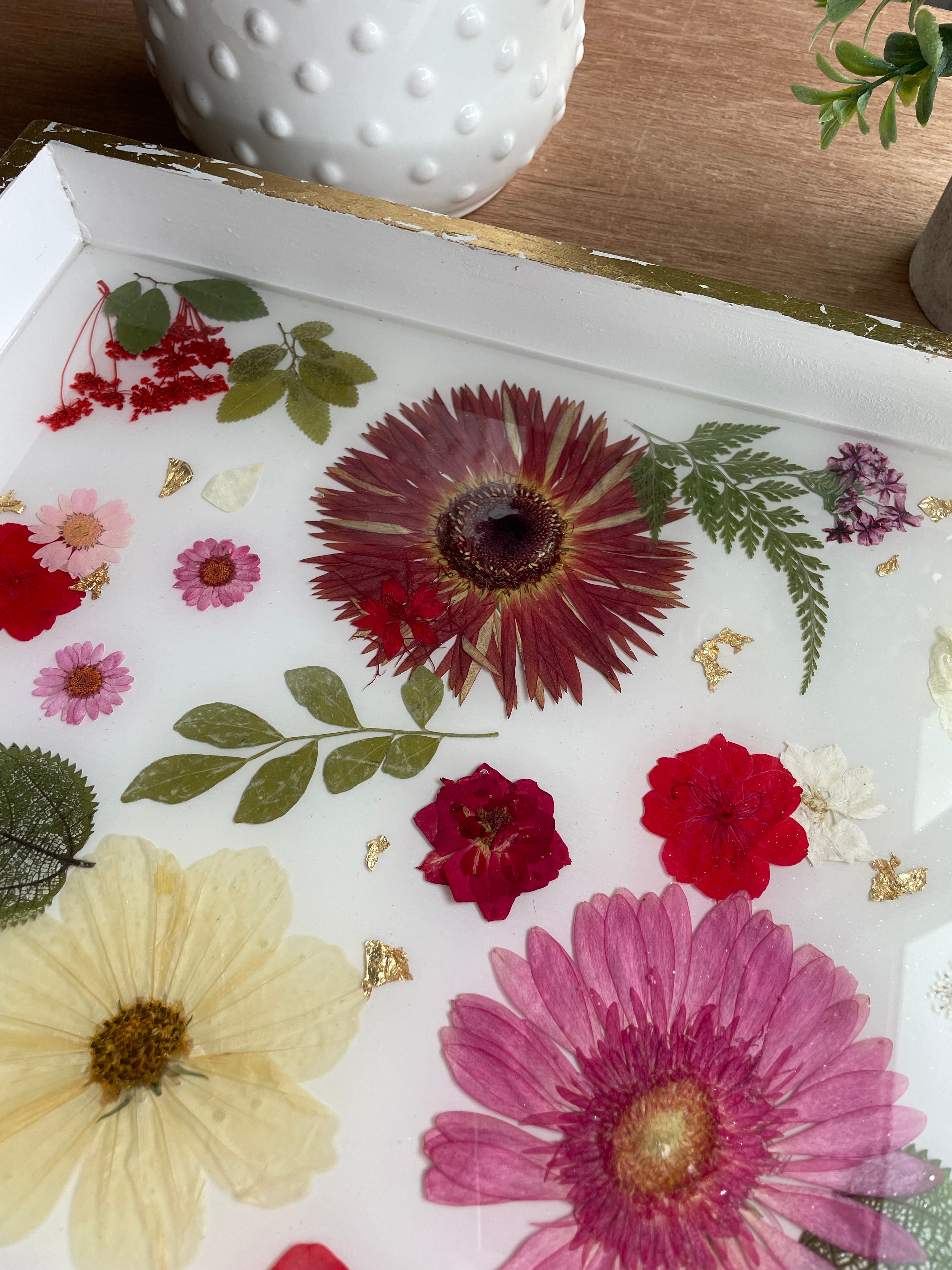 Red Flower Serving Tray