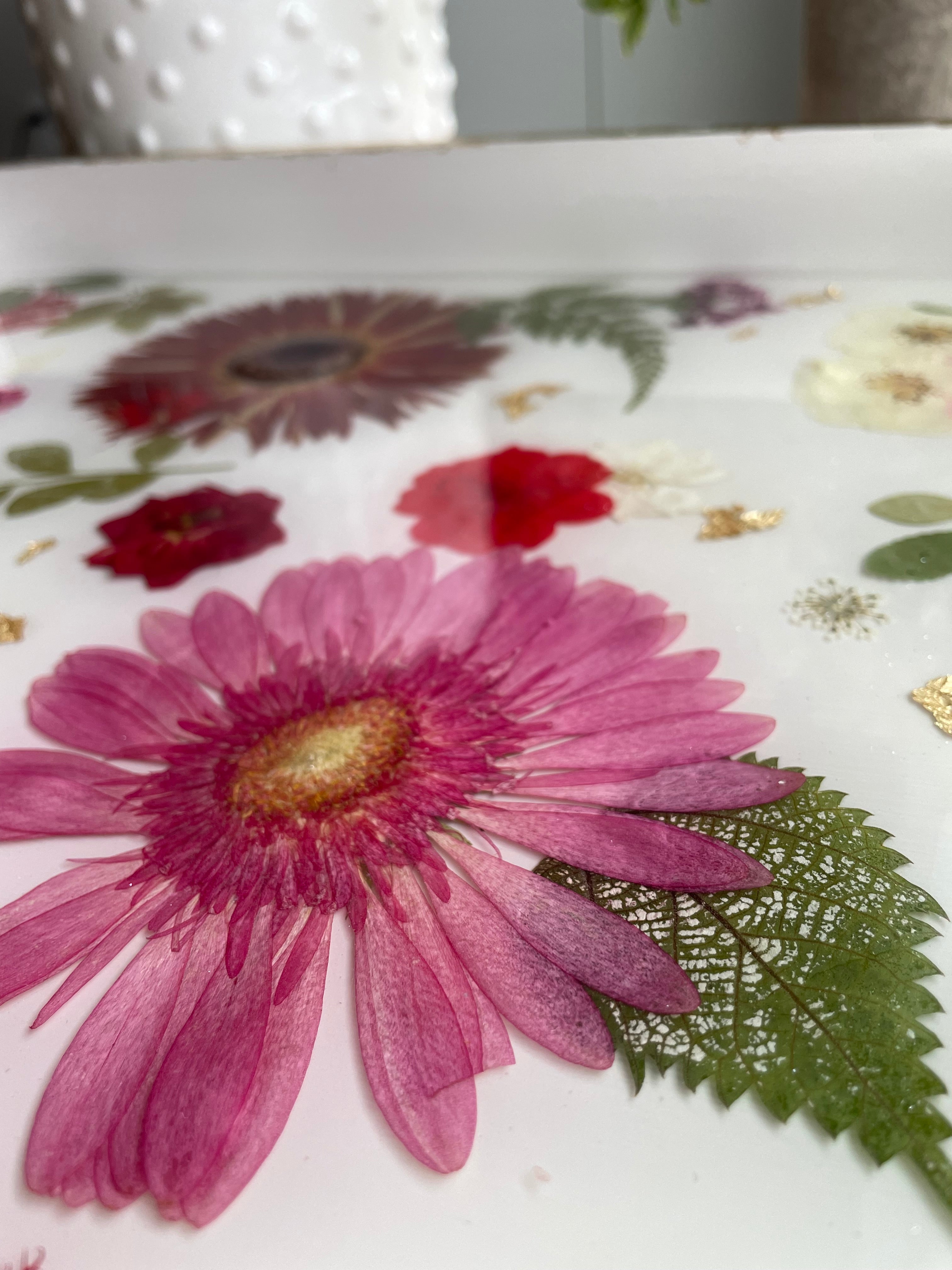 Red Flower Serving Tray