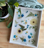 Blue Flower Serving Tray