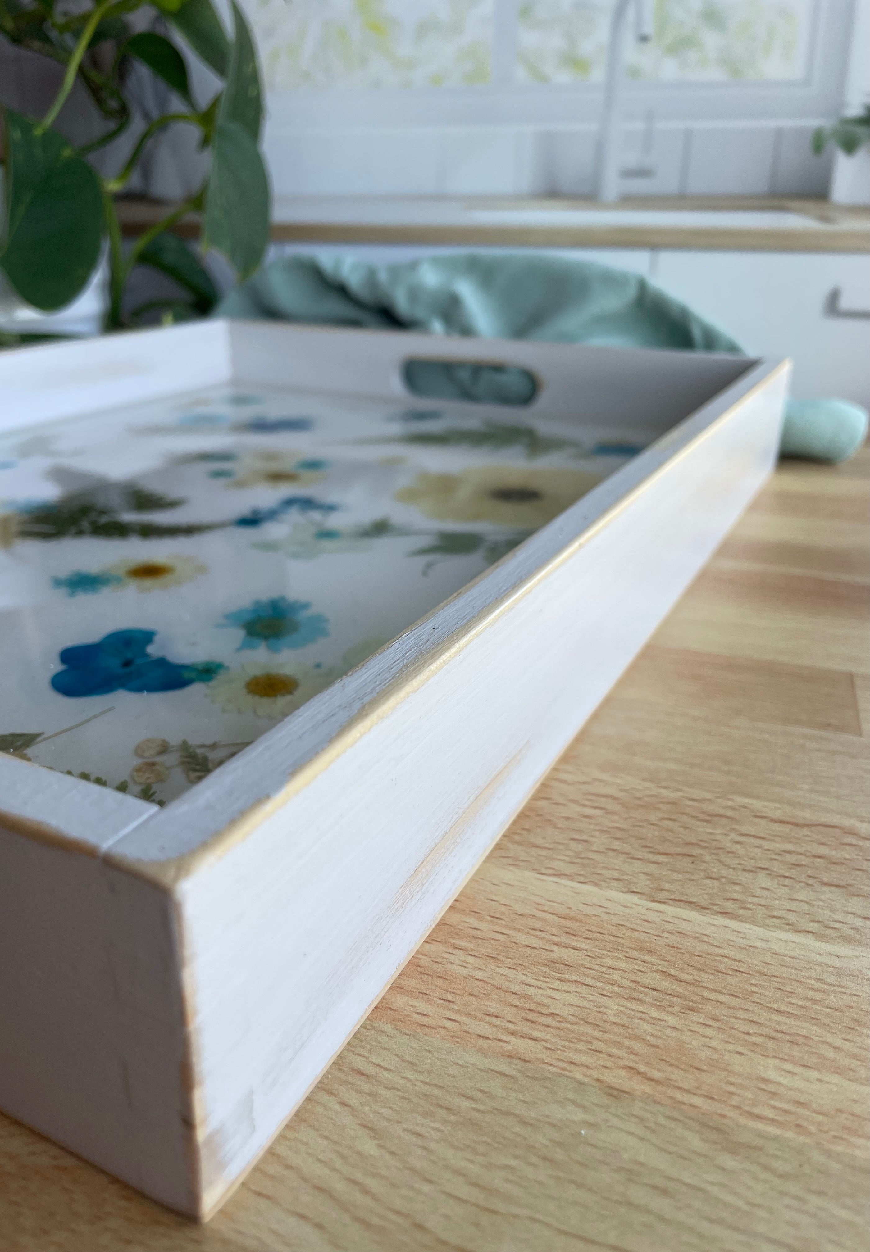 Blue Flower Serving Tray