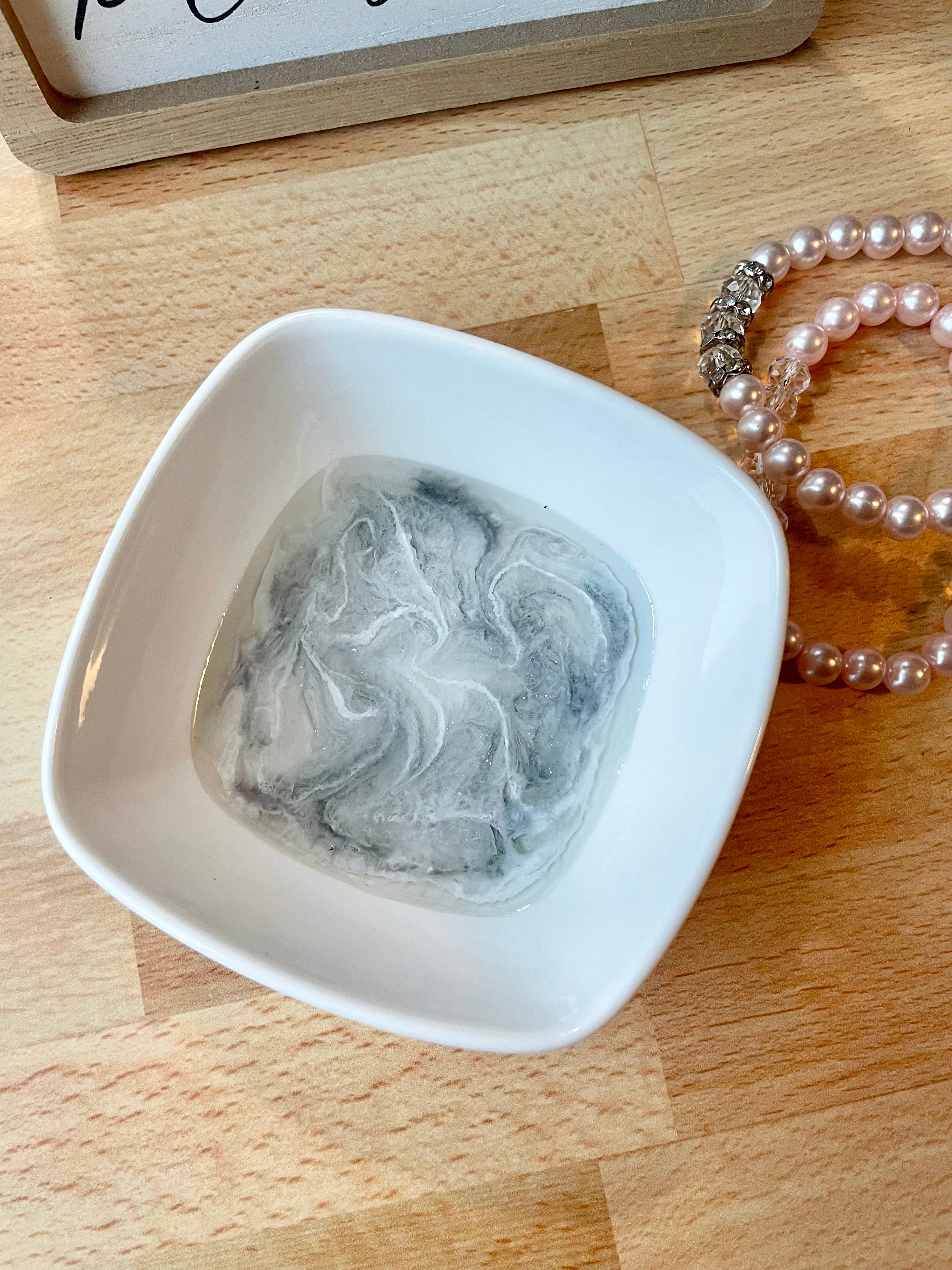 Gray Marble Ring Trinket Dish