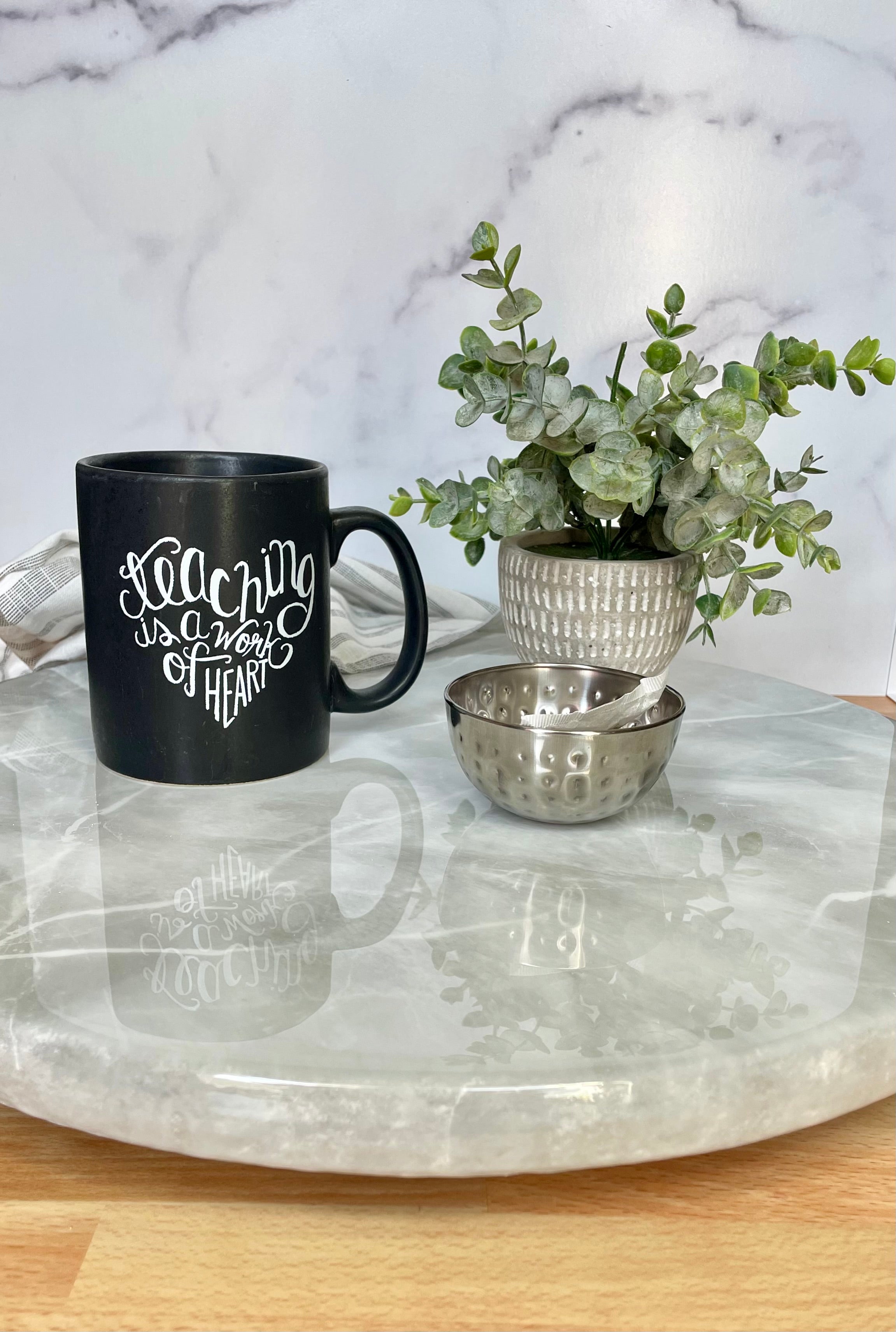 Gray Marble Lazy Susan