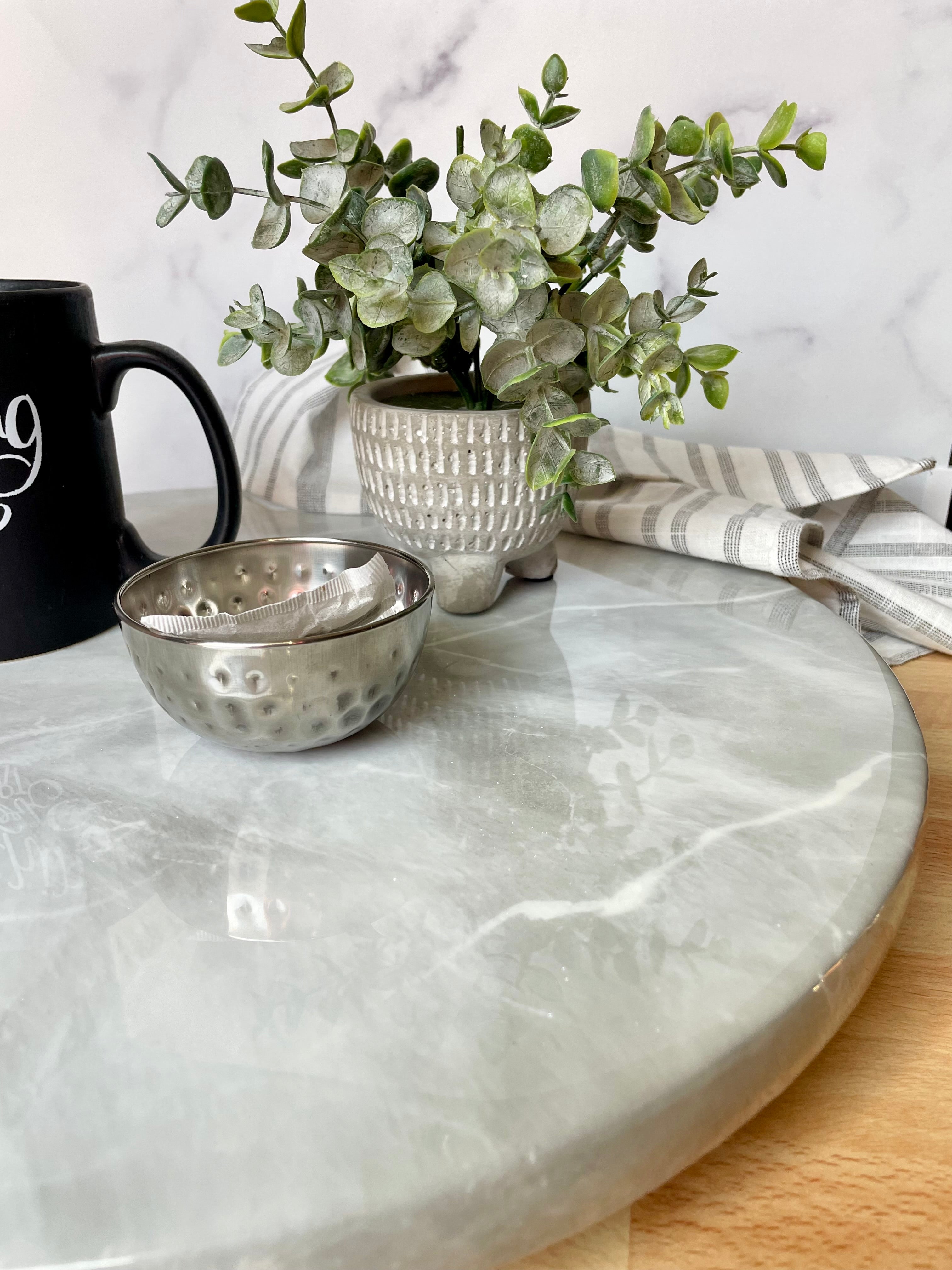 Gray Marble Lazy Susan