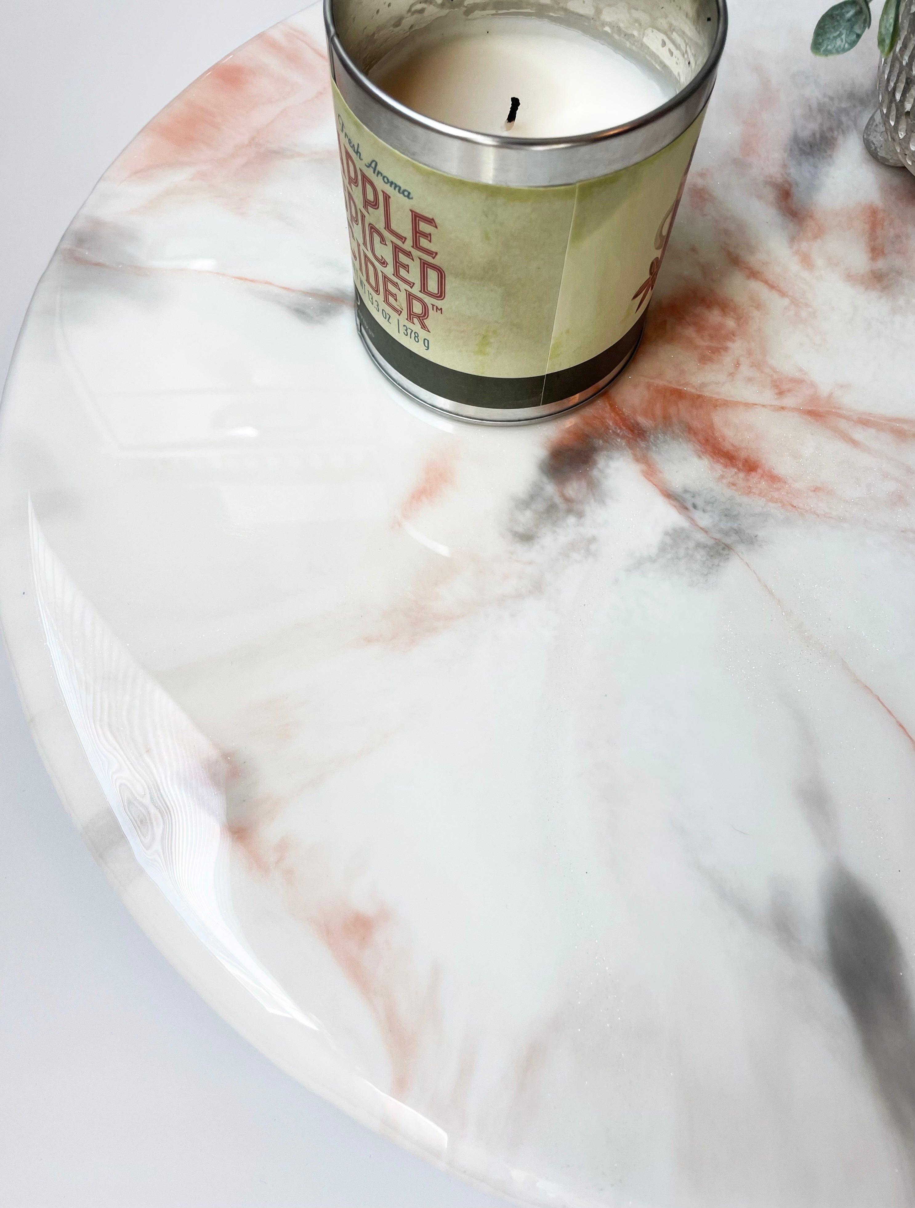 Fall-Inspired Marble Lazy Susan