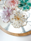 Fall Flower-Shaped Resin Coaster Set (Set of 4)