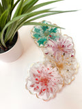 Fall Flower-Shaped Resin Coaster Set (Set of 4)