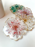 Fall Flower-Shaped Resin Coaster Set (Set of 4)