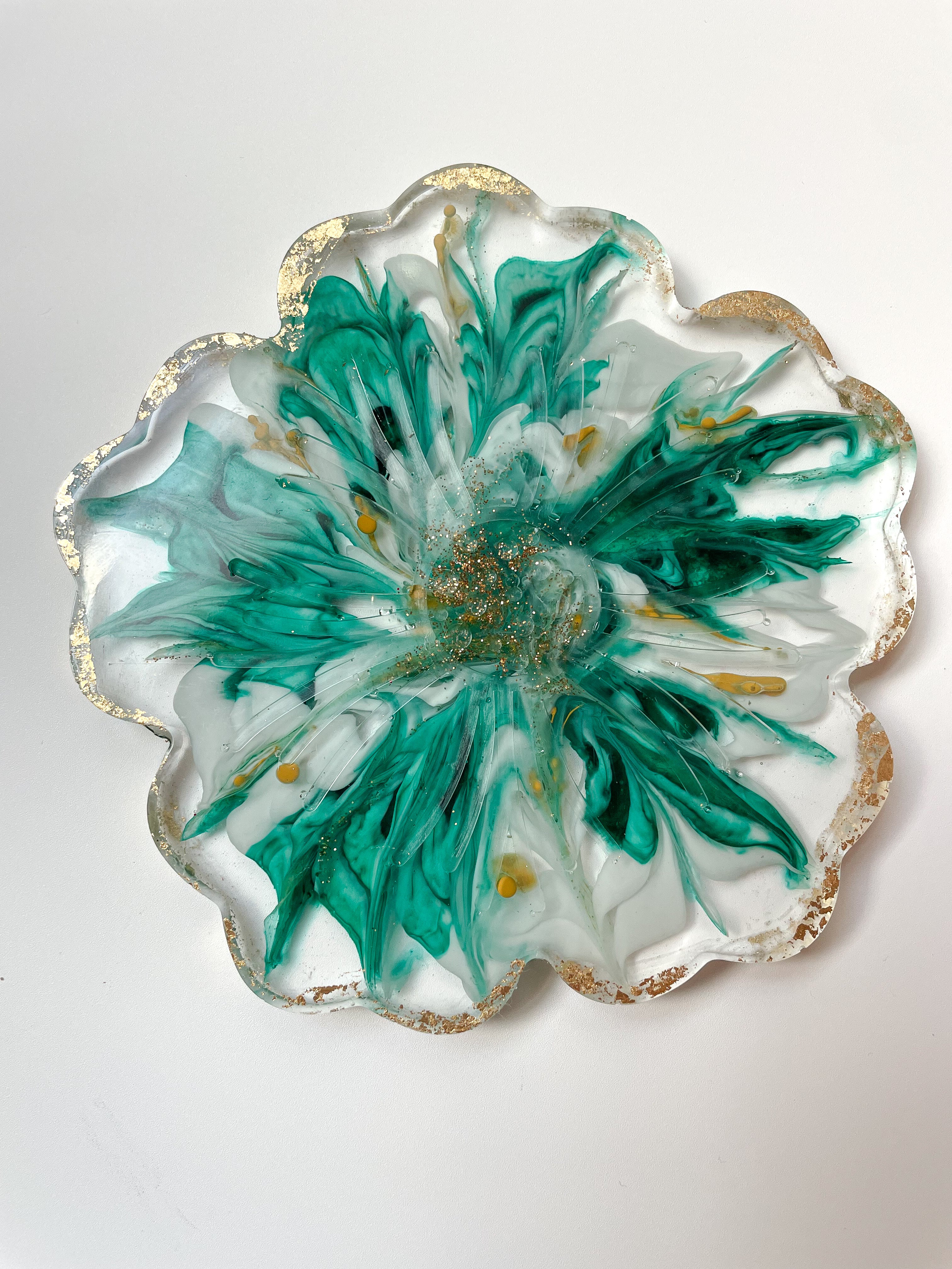 Fall Flower-Shaped Resin Coaster Set (Set of 4)