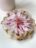 Fall Flower-Shaped Resin Coaster Set (Set of 4)