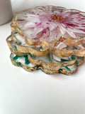 Fall Flower-Shaped Resin Coaster Set (Set of 4)