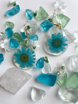 Baby Blue Teardrop - Boho Chic Flower Resin Earrings