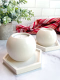 White Stone Tealight Holder