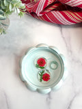 Light Blue Marble Ornate Ring Dish