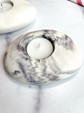 Gray Marbled Stone Tealight Holder