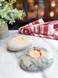 Gray Marbled Stone Tealight Holder
