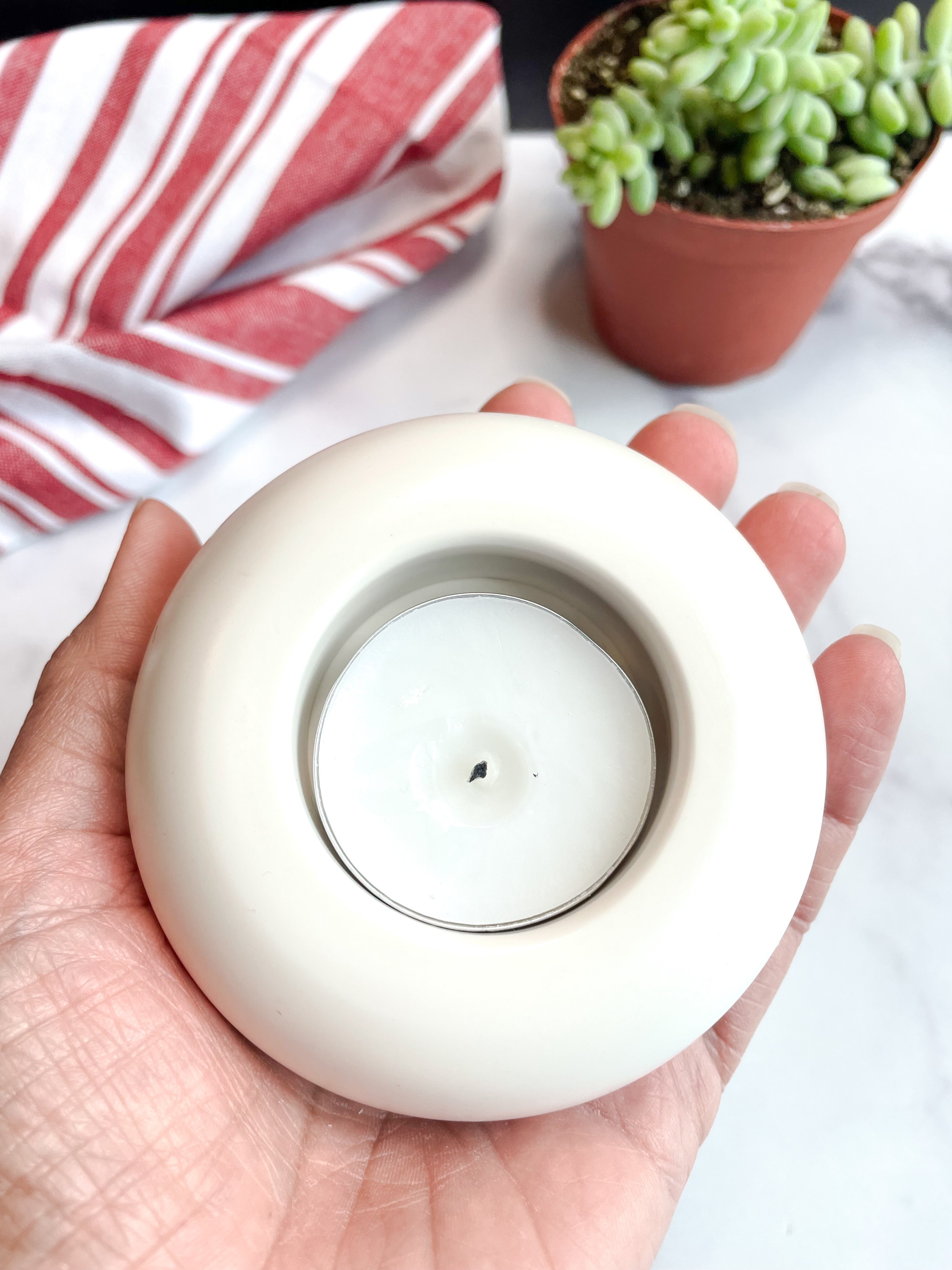 Natural White Stone Tealight Holder