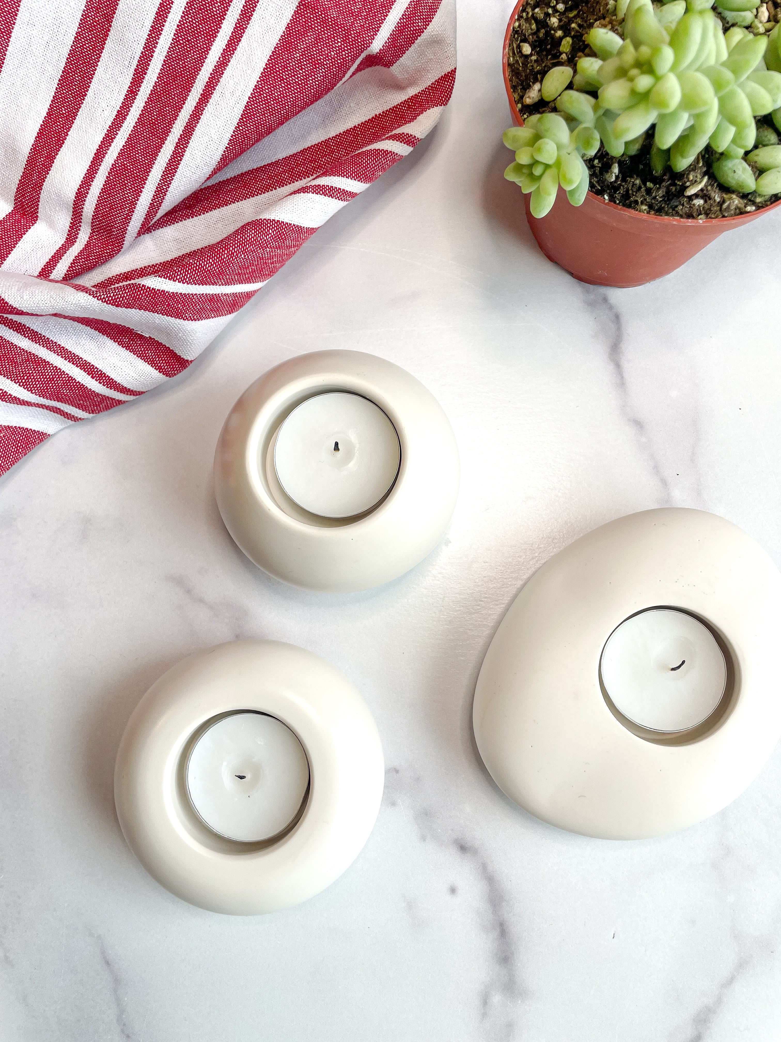 Natural White Stone Tealight Holder