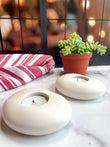 Natural White Stone Tealight Holders (Set of 2)