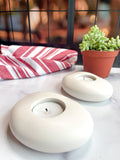 Natural White Stone Tealight Holders (Set of 2)