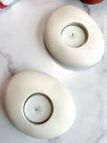 Natural White Stone Tealight Holders (Set of 2)