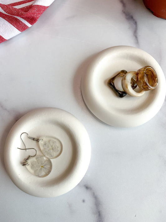 Natural White Stone Ring Dish (Set of 2)