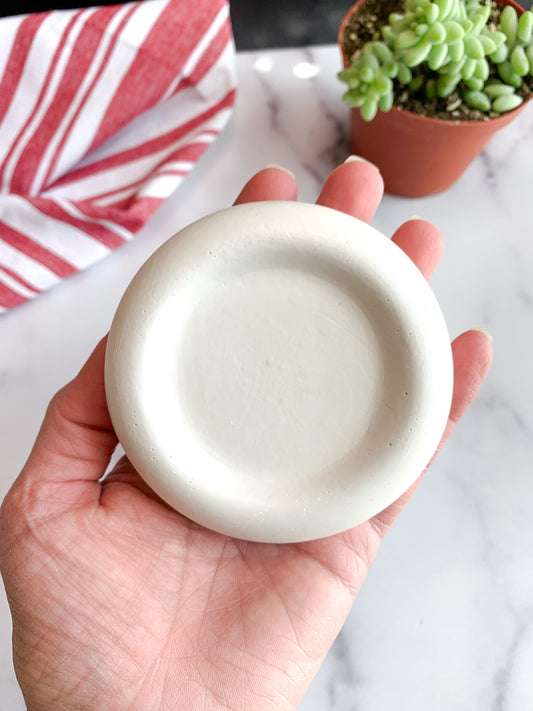 Small Round Natural White Stone- Ring Dish