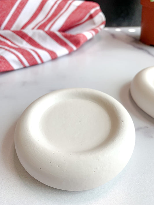 Small Round Natural White Stone- Ring Dish