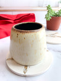 White Kintsugi Stone Coasters – Set of 2