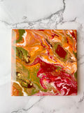 Tangy Orange Autumn Coasters Unique Handmade Resin Luxury Art Kitchen Decor