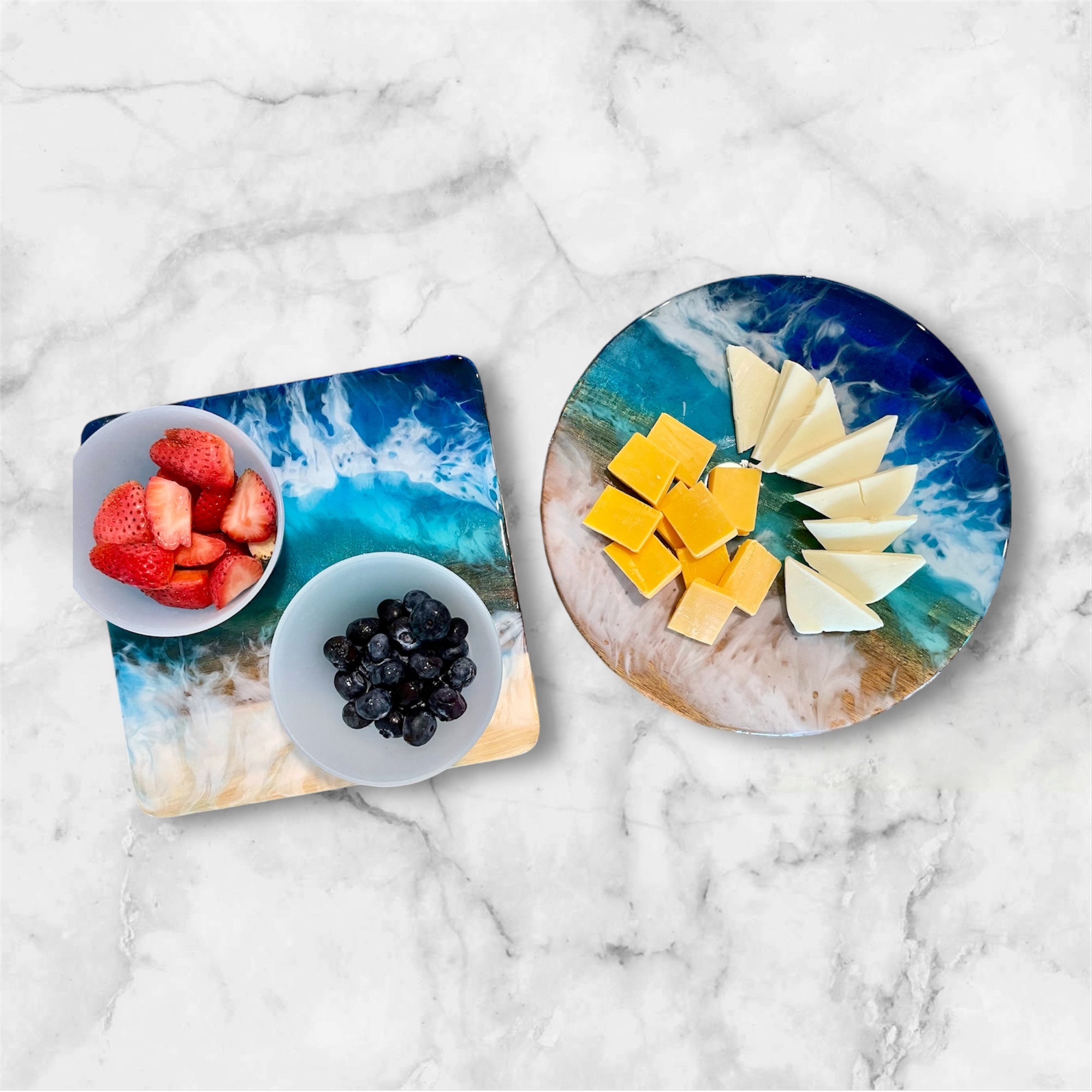 Resin Beach Trivets, Candle holder, Plant saucer, Unique Handmade Luxury Art, Kitchen decor