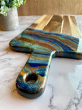 Blue and Brown Charcuterie Cheese Cutting Board Set