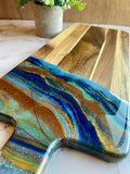 Blue and Brown Charcuterie Cheese Cutting Board Set