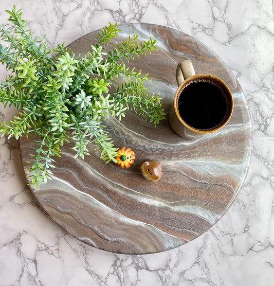 Fantasy Brown Marble Lazy Susan