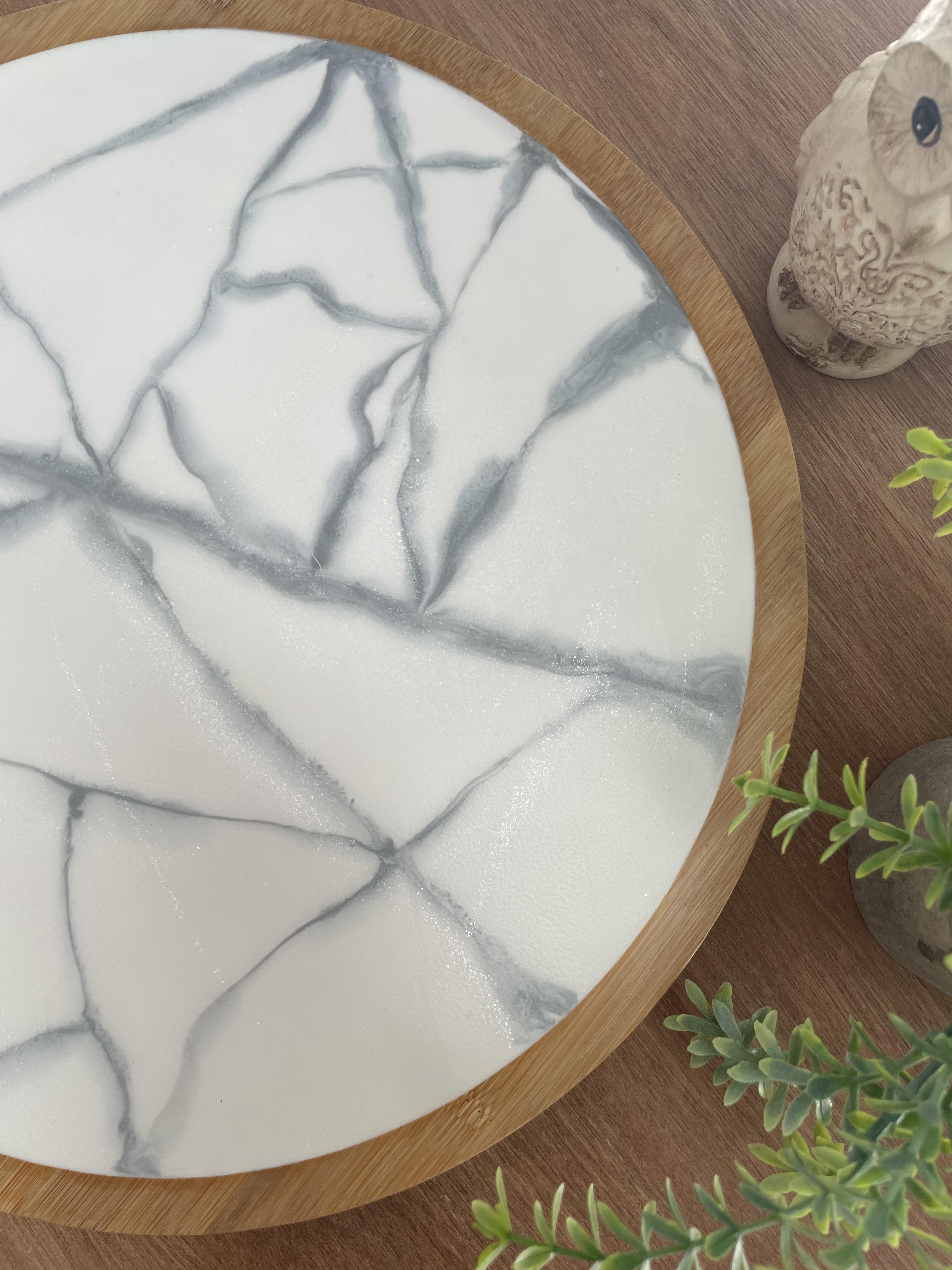 White Calcutta Marble Lazy Susan