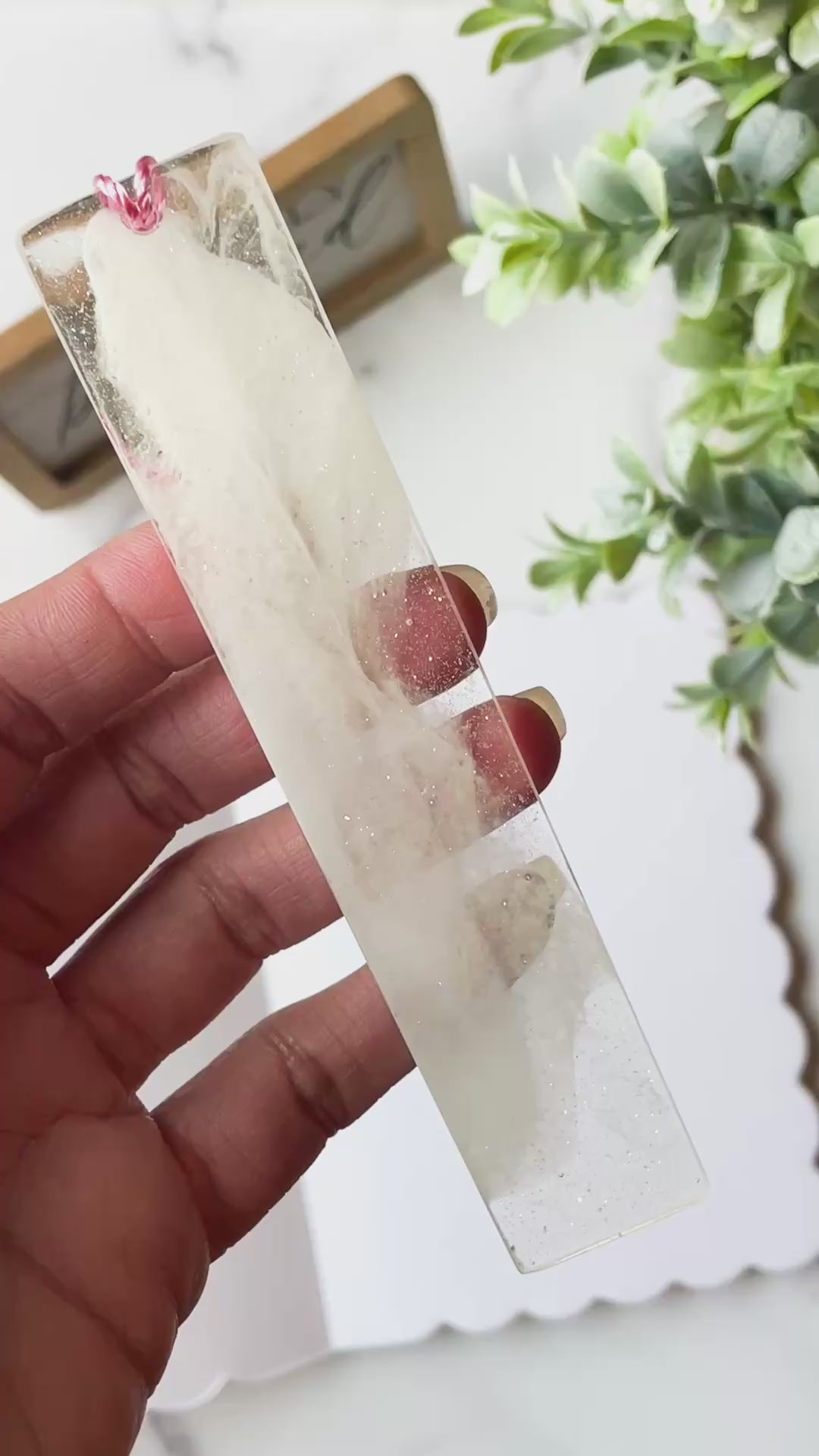 White Translucent Marble-Resin Bookmark Bundle – With Tassel- Set of 3