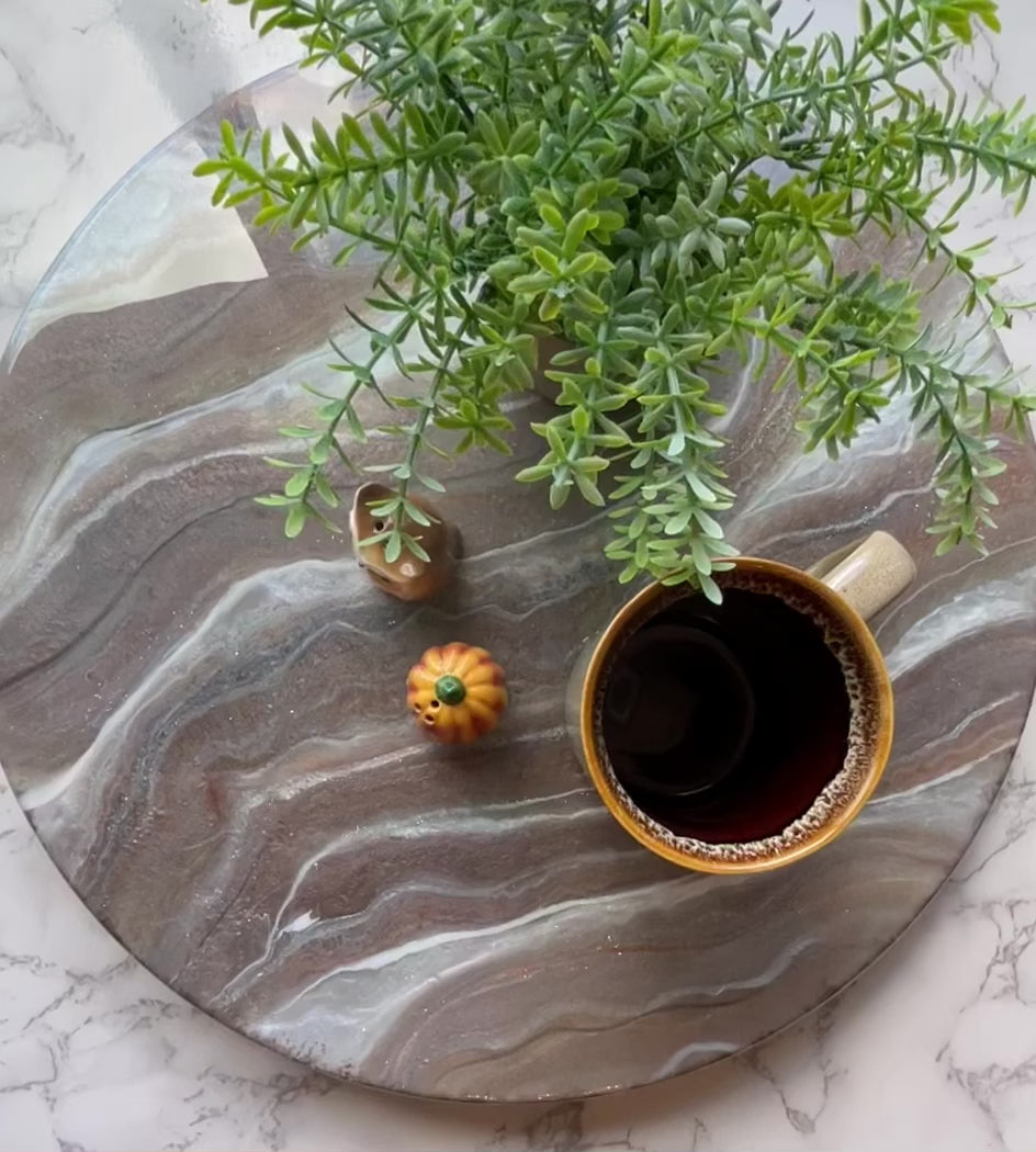 Fantasy Brown Marble Lazy Susan