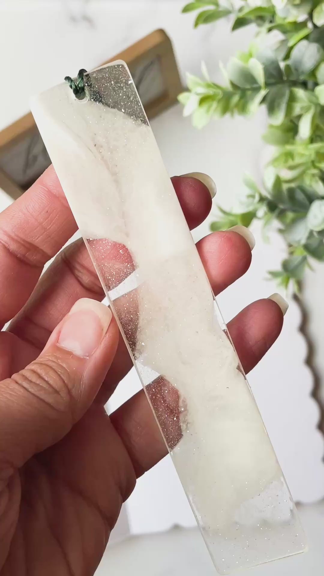 White Translucent Marble-Resin Bookmark Bundle – With Tassel- Set of 3