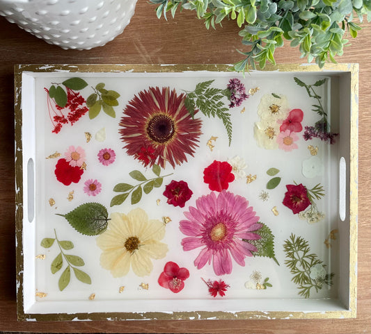 Red Flower Serving Tray