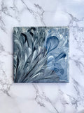 Resin Floral Gray Coasters Unique Handmade Luxury Art Kitchen Decor