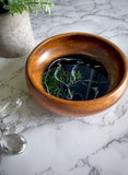 Black Marble Resin Design handmade Unique Jewelry Ring Key Dish Trinket Wood Bowl