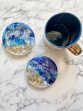 Resin Beach Coastal Coasters Unique Handmade Ocean Art Kitchen decor