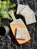 White Marble Charcuterie Cheese Board Coaster Set